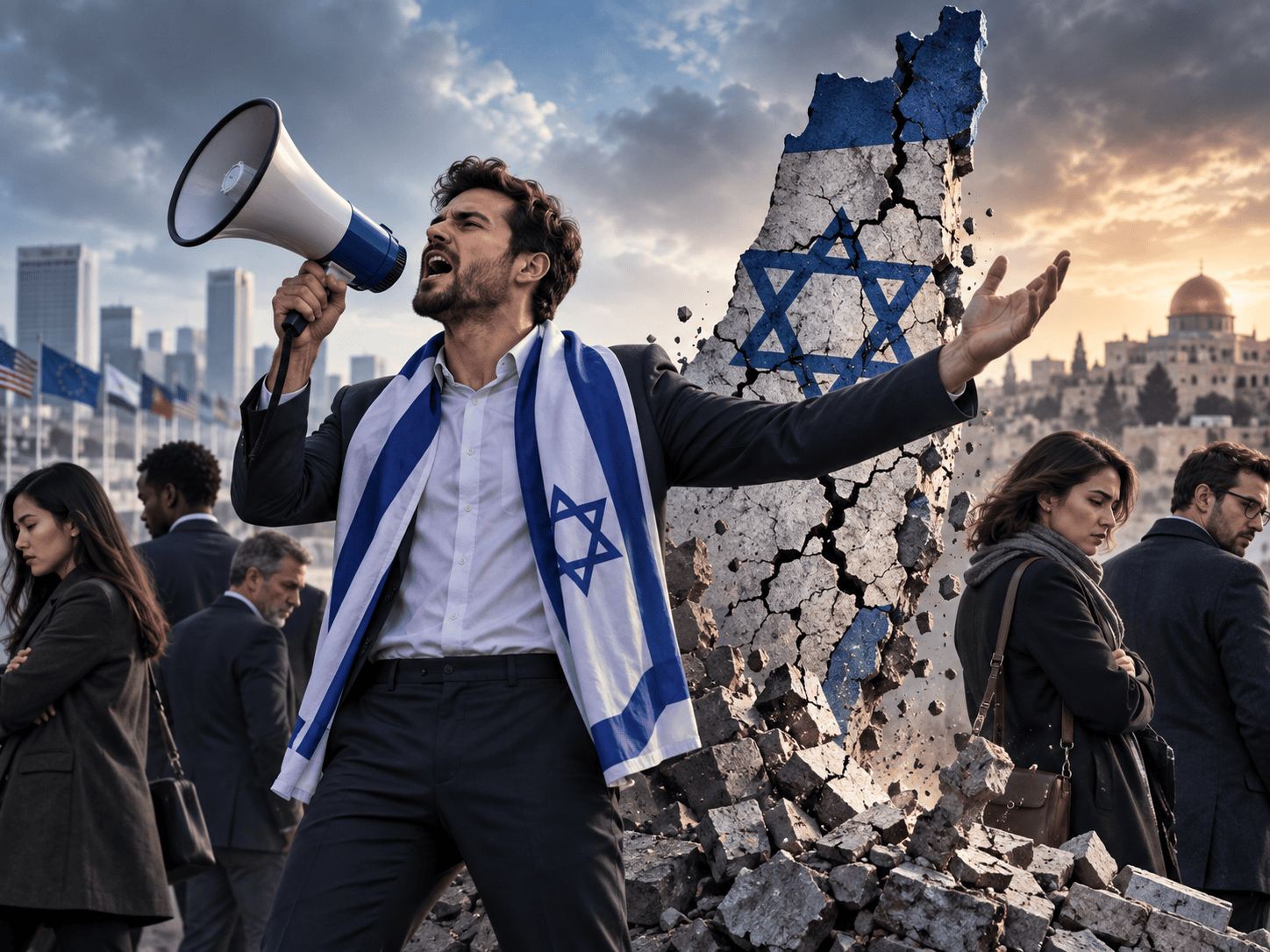 Illustration accompanying a discussion about supporters of Israel