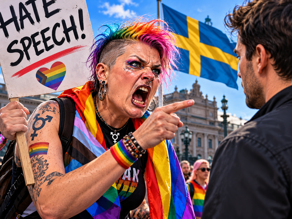 Illustration accompanying a discussion about Swedish LGBTQ activism